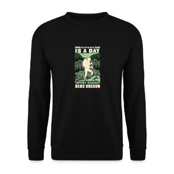 Happiness is spent Bend Oregon Park hiking - Unisex Sweatshirt - black - Front - Alina (178cm) & Michal (187cm)