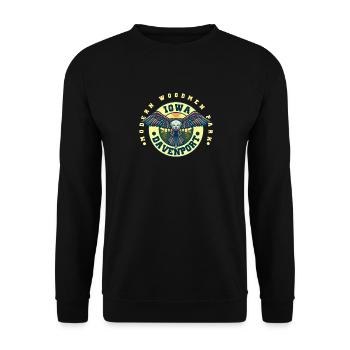 Modern Woodmen Park Davenport Iowa Adler Geschenk - Unisex Pullover - Schwarz - Vorne - Alina (178cm) & Michal (187cm)
