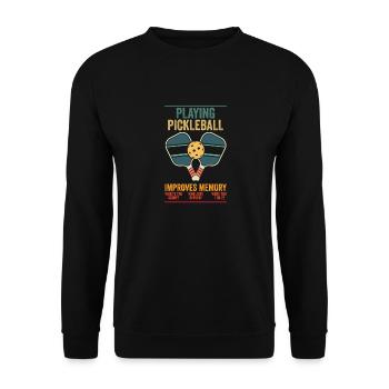 Das Spielen von Pickleball verbessert den Spaß am Gedächtnis des Dink-Trainers - Unisex Pullover - Schwarz - Vorne - Alina (178cm) & Michal (187cm)