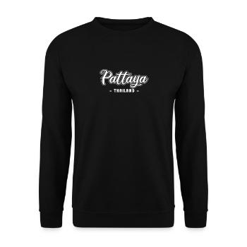 Vintage Urlaub Reise Pattaya Thailand Asien - Unisex Pullover - Schwarz - Vorne - Alina (178cm) & Michal (187cm)