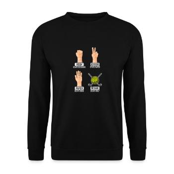 Rock Paper Scissors Nothing Beats Golf Funny Golfi - Unisex Sweatshirt - black - Front - Alina (178cm) & Michal (187cm)