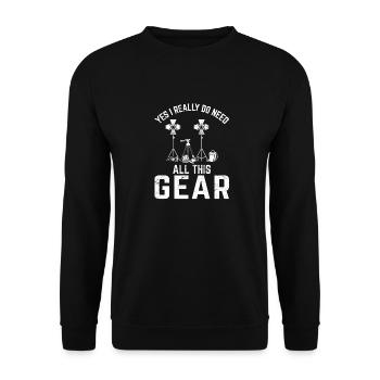 I Do Need All This Gear Funny Camera Photography L - Unisex Sweatshirt - black - Front - Alina (178cm) & Michal (187cm)