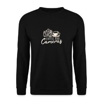 Café et appareils photo Drôle De Photographie Amateur Cool Ph - Sweat-shirt Unisexe - noir - Devant - Alina (178cm) & Michal (187cm)