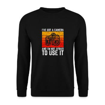 Funny Camera Funny Photography Lover Joke Cool Pho - Unisex Sweatshirt - black - Front - Alina (178cm) & Michal (187cm)
