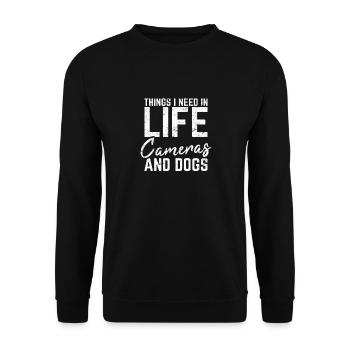 Things I Need In Life Cameras & Dogs Funny Photogr - Unisex Sweatshirt - black - Front - Alina (178cm) & Michal (187cm)