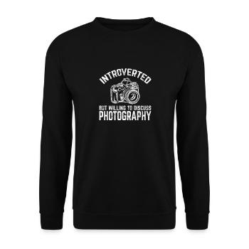 Introverted Funny Photography Lover Photographer J - Unisex Sweatshirt - black - Front - Alina (178cm) & Michal (187cm)