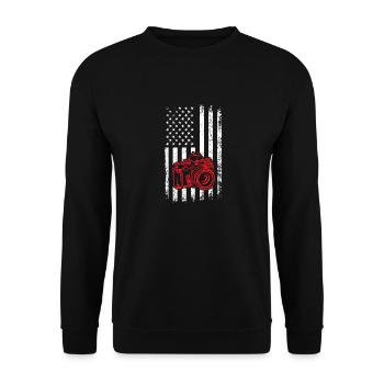 American Flag Photography Lover Cool Photographer - Unisex Sweatshirt - black - Front - Alina (178cm) & Michal (187cm)