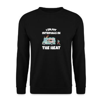 I Enjoy Intervals In The Heat, Marathon Runner - Unisex Sweatshirt - black - Front - Alina (178cm) & Michal (187cm)