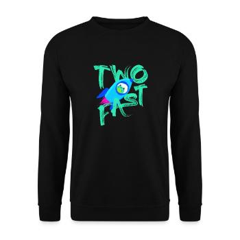 Two Fast Rocket Frog Space 2 Years 2nd Birthday - Unisex Sweatshirt - black - Front - Alina (178cm) & Michal (187cm)