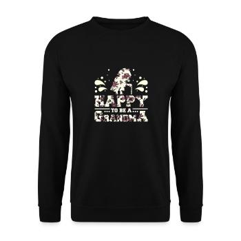 Happy to be a grandma - Unisex Sweatshirt - black - Front - Alina (178cm) & Michal (187cm)