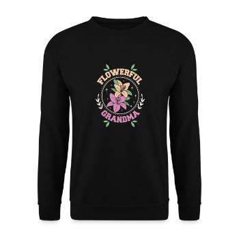 Grand-mère fleurie - Sweat-shirt Unisexe - noir - Devant - Alina (178cm) & Michal (187cm)