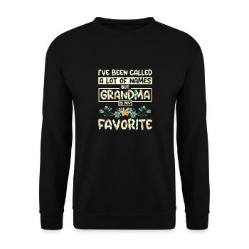 Grandma is my favorite name - Unisex Sweatshirt - black - Front - Alina (178cm) & Michal (187cm)