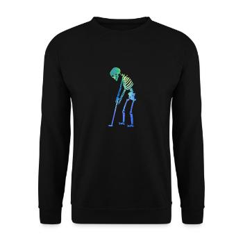 Skeleton Golfer Funny Halloween Golfing Sport - Unisex Sweatshirt - black - Front - Alina (178cm) & Michal (187cm)