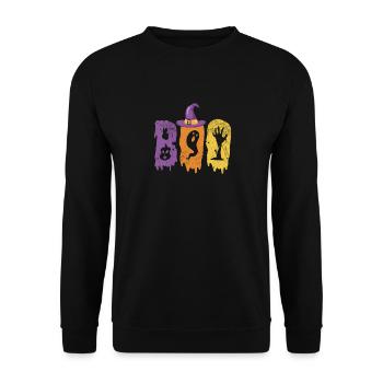 Boo Spider Witch Chapeau Halloween Spider Ghost Sorcières - Sweat-shirt Unisexe - noir - Devant - Alina (178cm) & Michal (187cm)