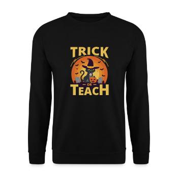 Douce ou aigre Halloween Citrouille Sorcière Chauve-souris - Sweat-shirt Unisexe - noir - Devant - Alina (178cm) & Michal (187cm)