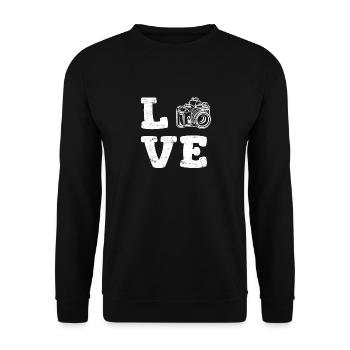 LOVE Photography Lover Girls Photographer Womens C - Unisex Sweatshirt - black - Front - Alina (178cm) & Michal (187cm)