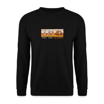Amoureux Drôle Squelette Citrouille Amant Paix - Sweat-shirt Unisexe - noir - Devant - Alina (178cm) & Michal (187cm)