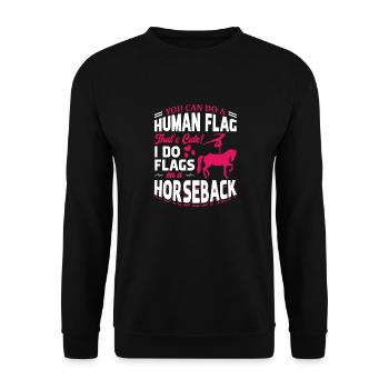 Voltigieren I Do Flags on a Horseback - Unisex Pullover - Schwarz - Vorne - Alina (178cm) & Michal (187cm)
