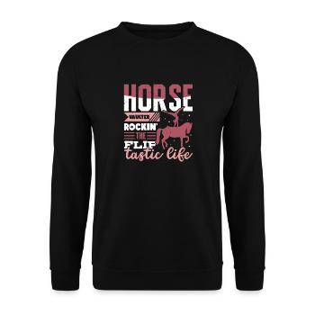 Horse Vaulter Rockin' The Flip Tastic Life - Unisex Pullover - Schwarz - Vorne - Alina (178cm) & Michal (187cm)