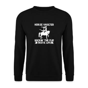 Horse Vaulter Rockin' The Flip Tastic Life - Unisex Pullover - Schwarz - Vorne - Alina (178cm) & Michal (187cm)