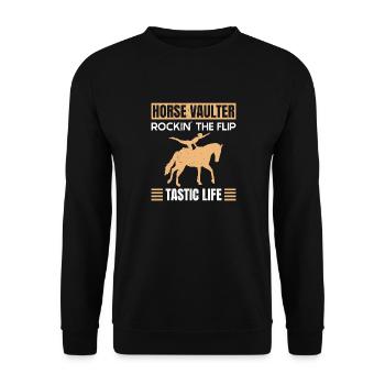 Horse Vaulter Rockin' The Flip Tastic Life - Unisex Pullover - Schwarz - Vorne - Alina (178cm) & Michal (187cm)