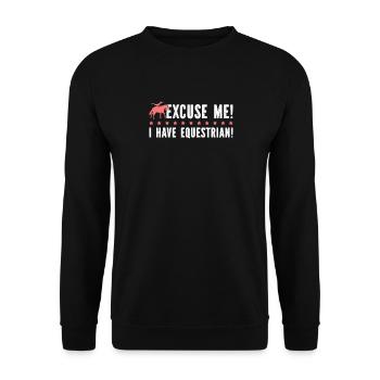 Excuse Me I Have Equestrian - Unisex Pullover - Schwarz - Vorne - Alina (178cm) & Michal (187cm)