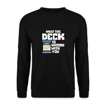 Sammelkarten What The Deck Is Wrong With You - Unisex Pullover - Schwarz - Vorne - Alina (178cm) & Michal (187cm)
