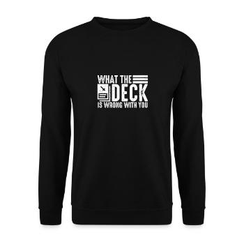 Sammelkarten What The Deck Is Wrong With You - Unisex Pullover - Schwarz - Vorne - Alina (178cm) & Michal (187cm)