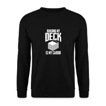 Sammelkarten Deckaufbau Ist Mein Cardio - Unisex Pullover - Schwarz - Vorne - Alina (178cm) & Michal (187cm)