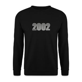 Männer und Frauen Jahreszahl 2002 zum Geburtstag - Unisex Pullover - Schwarz - Vorne - Alina (178cm) & Michal (187cm)