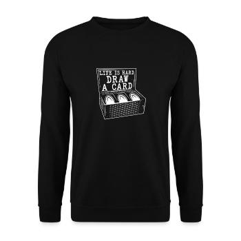La vie de collectionneur de cartes est difficile à tirer une carte - Sweat-shirt Unisexe - noir - Devant - Alina (178cm) & Michal (187cm)