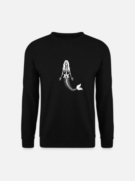 Meerjungfrau Skelett Halloween Lustig Gespenstisch - Unisex Pullover - Schwarz