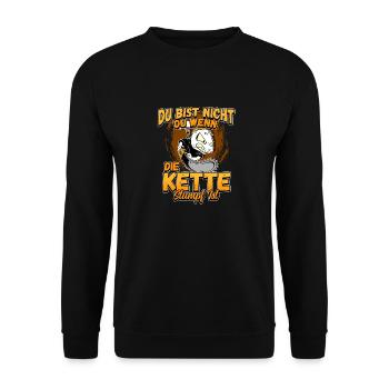 Du Bist Nicht Du Wenn Die Kette Stumpf Ist Förster - Unisex Pullover - Schwarz - Vorne - Alina (178cm) & Michal (187cm)