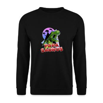 Papasaurus design pour le père pour son anniversaire - Sweat-shirt Unisexe - noir - Devant - Alina (178cm) & Michal (187cm)