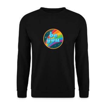 LGBTQ Be You Gay Pride LGBT Ally Rainbow Flag - Unisex Pullover - Schwarz - Vorne - Alina (178cm) & Michal (187cm)