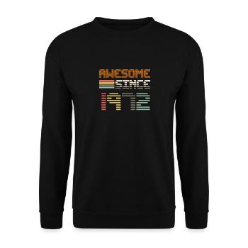 Awesome seit 1972 50. Geburtstag Retro - Unisex Pullover - Schwarz - Vorne - Alina (178cm) & Michal (187cm)