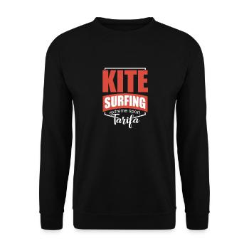 Tarifa Beach Spain Kite-Surfing Paradise - Unisex Sweatshirt - black - Front - Alina (178cm) & Michal (187cm)