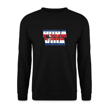 Pura Vida Devise par Costa Rica Holiday Design - Sweat-shirt Unisexe - noir - Devant - Alina (178cm) & Michal (187cm)