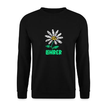 Eigenschaften von Lehrern Blumen Design - Unisex Pullover - Schwarz - Vorne - Alina (178cm) & Michal (187cm)