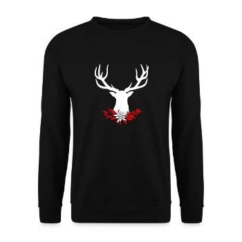 Cerf - Sweat-shirt Unisexe - noir - Devant - Alina (178cm) & Michal (187cm)