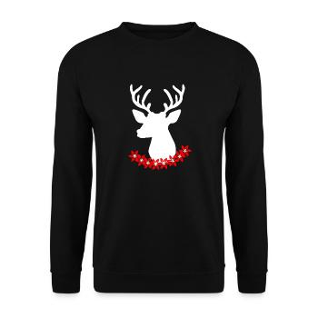 Swiss deer - Unisex Sweatshirt - black - Front - Alina (178cm) & Michal (187cm)