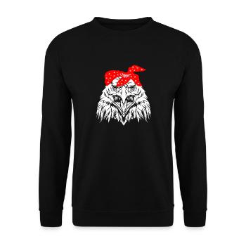 Adler - Unisex Pullover - Schwarz - Vorne - Alina (178cm) & Michal (187cm)