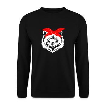 Swiss Bear - Unisex Sweatshirt - black - Front - Alina (178cm) & Michal (187cm)