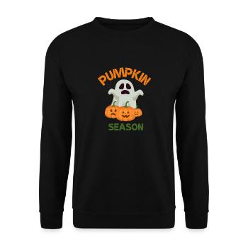 Die Jahreszeit Kürbis Herbstbaum Orange Herbstblätter - Unisex Pullover - Schwarz - Vorne - Alina (178cm) & Michal (187cm)