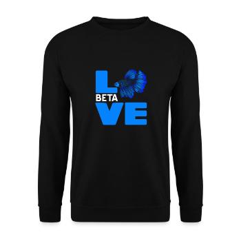 LOVE Beta Fish Awesome Fishing Designs T-Shirt - Sweat-shirt Unisexe - noir - Devant - Alina (178cm) & Michal (187cm)