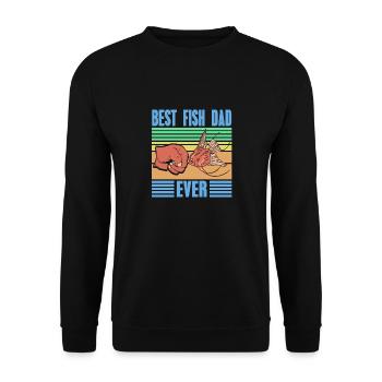 Meilleur poisson papa jamais rétro T-Shirt de pêche présent - Sweat-shirt Unisexe - noir - Devant - Alina (178cm) & Michal (187cm)