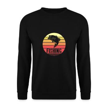 Vintage Retro Awesome Fishing Tea For Anglers - Unisex Sweatshirt - black - Front - Alina (178cm) & Michal (187cm)