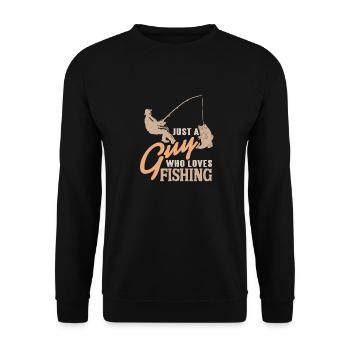 Juste un gars qui aime la pêche T-Shirt génial - Sweat-shirt Unisexe - noir - Devant - Alina (178cm) & Michal (187cm)