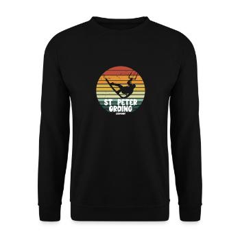 St. Peter Ording Kitesurfing Water Sports Design - Unisex Sweatshirt - black - Front - Alina (178cm) & Michal (187cm)