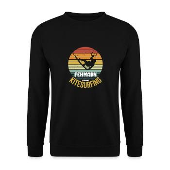 Fehmarn Kitesurfing Water Sports Design - Unisex Sweatshirt - black - Front - Alina (178cm) & Michal (187cm)